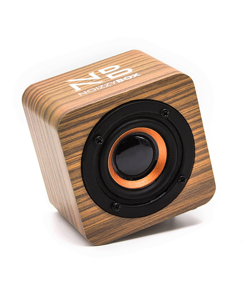 NB NOIZZYBOX Cube XS Bamboo Premium Wood Finish Portable Wireless Bluetooth Speaker