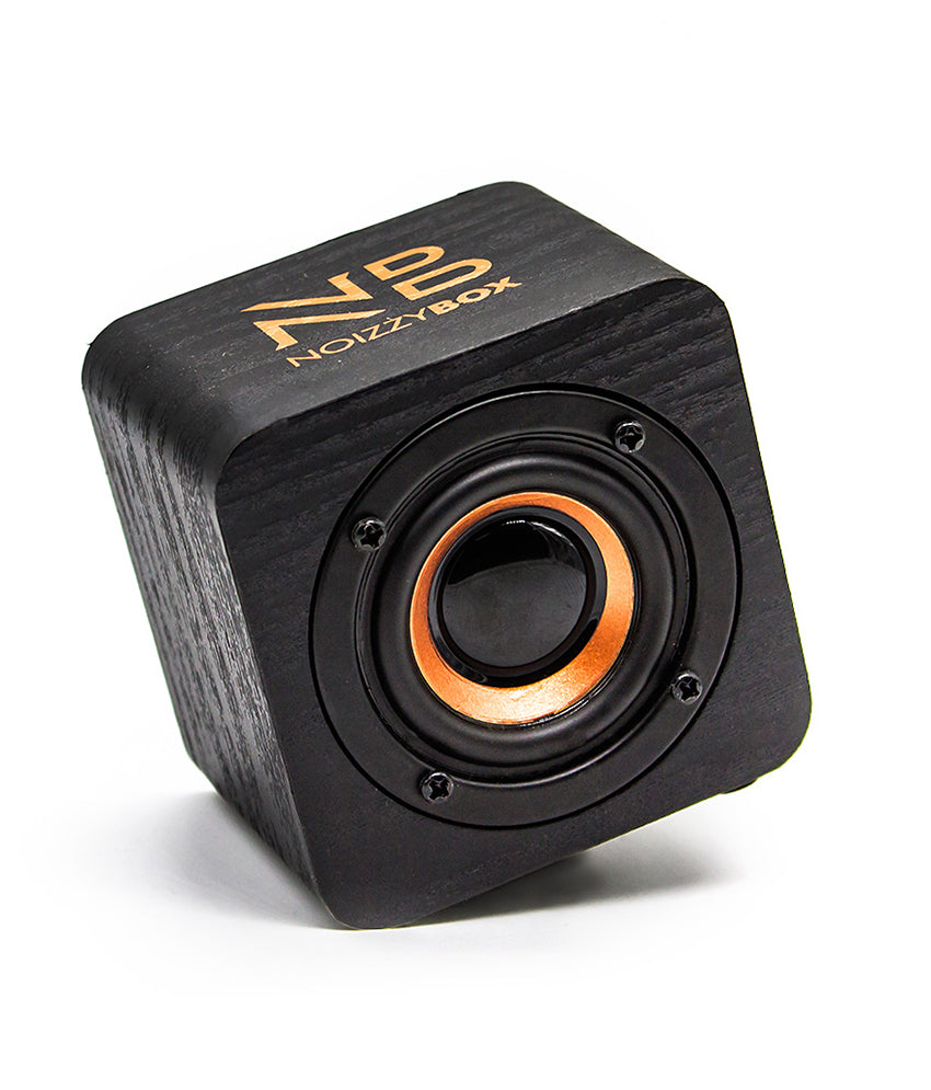 NB NOIZZYBOX Cube XS Black Premium Wood Finish Portable Wireless Bluetooth Speaker